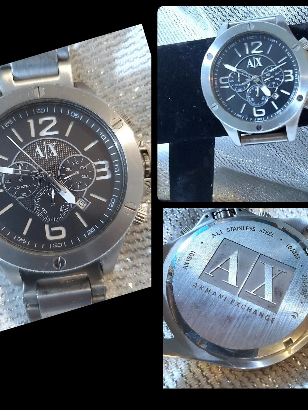 Armani Exchange brushed stainless